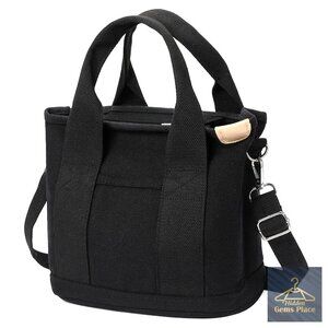 Canvas Tote Bag with Zipper Crossbody Shoulder Work Beach Purse